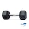 Wecare Fitness Rubber-Coated Chrome Handle 20 Lbs Dumbbells, Set of Two, Black, 2PK WC-2P-20LB-BK - alternate 3